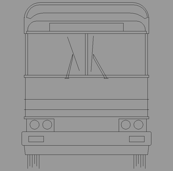 Bloque Autocad Vista de Autobús Bibliot. 2D-3D en Alzado
